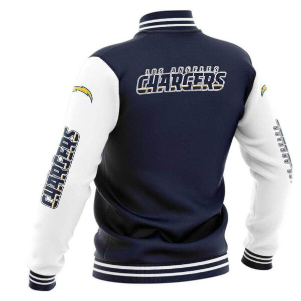 Navy Los Angeles Chargers NFL Baseball Varsity Jacket