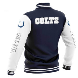 Navy White NFL Indianapolis Colts Baseball Varsity Jacket