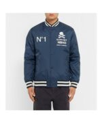 Neighborhood Printed Shell Navy Satin Jacket