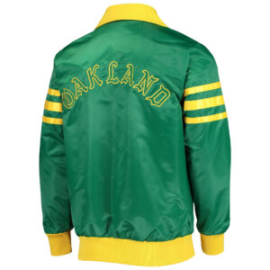 Oakland Athletics Captain II Kelly Green Zip Satin Jacket