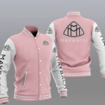 Pink White Maybach Baseball Varsity Jacket