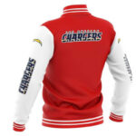 Red Los Angeles Chargers NFL Baseball Varsity Jacket