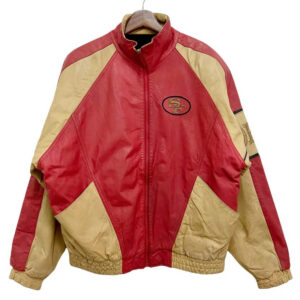 San Francisco 49ers Red And Cream Leather Jacket
