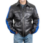 Shelby Black And Blue Racing Leather Jacket