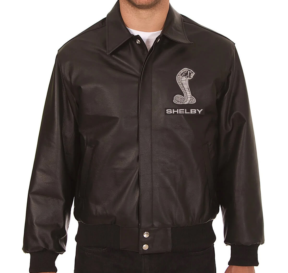 Shelby Black Bomber Leather Jacket (1) Shelby Black Bomber Leather Jacket