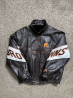 Vintage 90s Pro Player Cleveland Browns Leather Jacket
