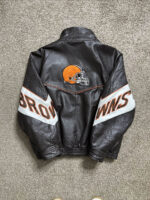 Vintage 90s Pro Player Cleveland Browns Leather Jacket