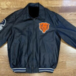 Vintage Black NFL Team Chicago Bears Leather Jacket