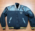 Vintage Black New Orleans Saints Wool Leather Jacket