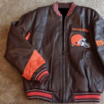 Vintage Brown NFL Cleveland Browns Leather Jacket