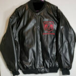 Vintage Dodge Black Bomber Leather Jacket