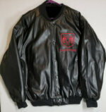 Vintage Dodge Black Bomber Leather Jacket