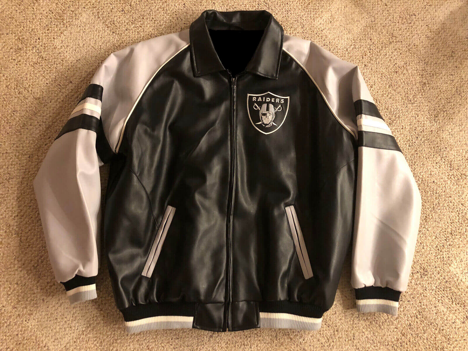 Vintage G-III Oakland Raiders Football Leather Jacket - Maker of