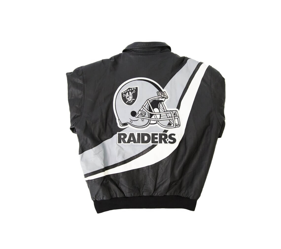 Vintage Jeff Hamilton Oakland Raiders Leather Jacket Maker of Jacket