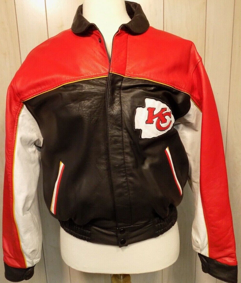 Vintage Kansas City Chiefs Football Leather Jacket Maker of Jacket