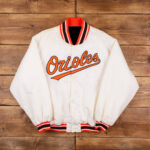 Vintage MLB Baltimore Orioles White Satin Jacket