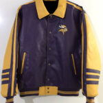 Vintage Minnesota Vikings NFL Football Leather Jacket