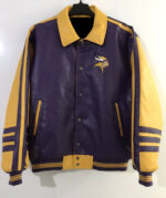 Vintage Minnesota Vikings NFL Football Leather Jacket