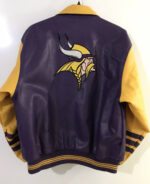 Vintage Minnesota Vikings NFL Football Leather Jacket