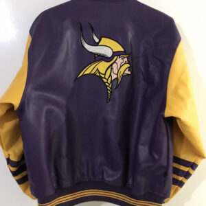 Vintage Minnesota Vikings NFL Football Leather Jacket