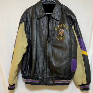 Vintage Minnesota Vikings NFL Team Leather Jacket