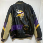 Vintage Minnesota Vikings NFL Team Leather Jacket