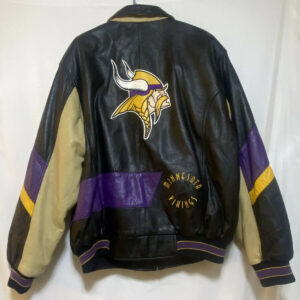 Vintage Minnesota Vikings NFL Team Leather Jacket