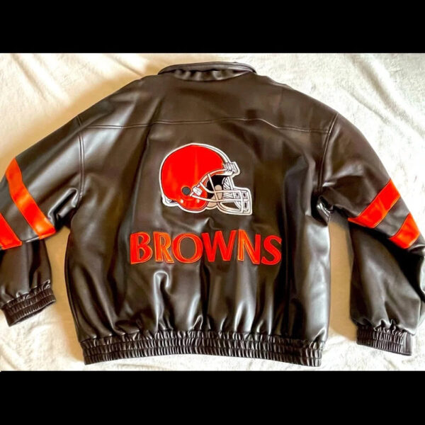 Vintage NFL Black Cleveland Browns Leather Jacket