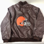 Vintage NFL Carl Banks Cleveland Browns Leather Jacket