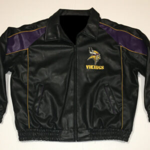 Vintage NFL Minnesota Vikings Football Leather Jacket
