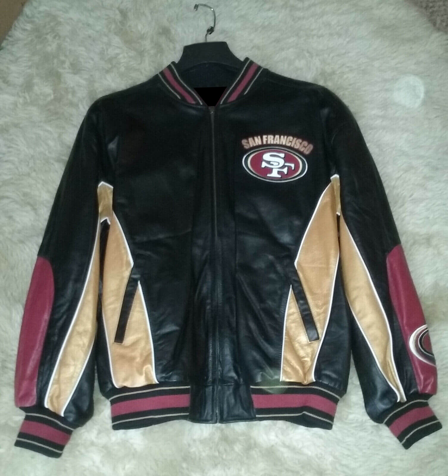 vintage 49ers leather jacket