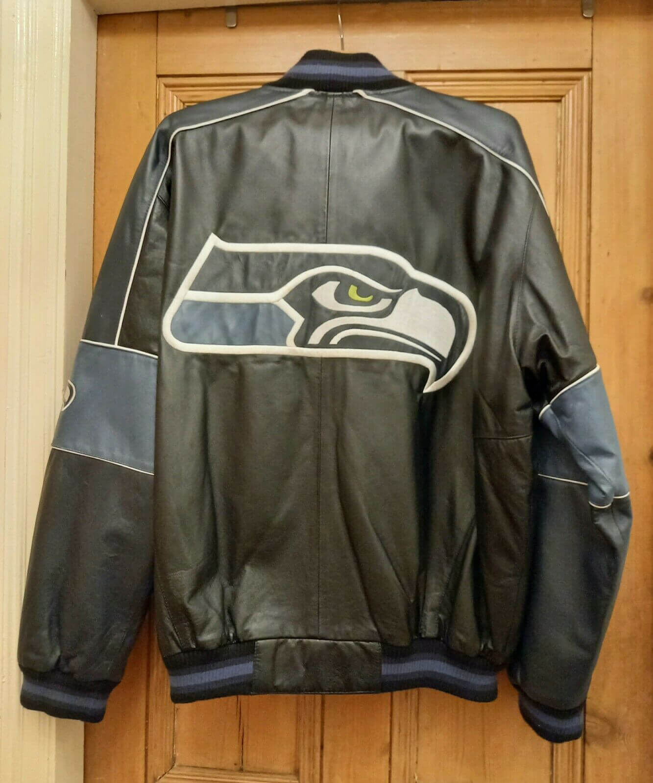 Vintage Seattle Seahawks Football Leather Jacket - Maker of Jacket