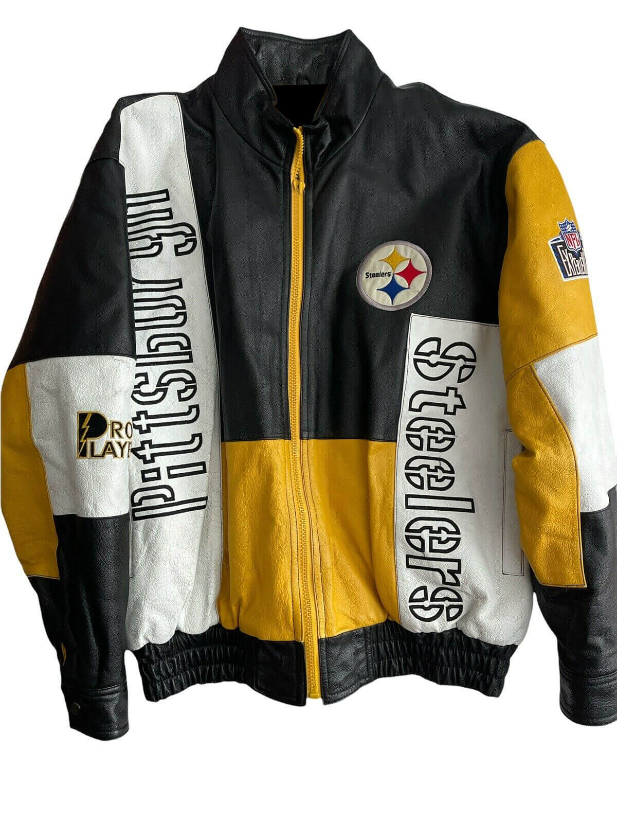Vintage Pittsburgh Steelers Pro Player Leather Jacket (1) Vintage Pittsburgh Steelers Pro Player Leather Jacket