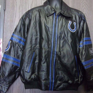 Black Blue NFL Indianapolis Colts Leather Jacket