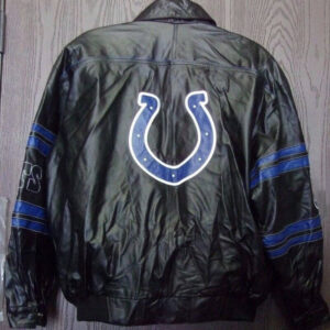 Black Blue NFL Indianapolis Colts Leather Jacket
