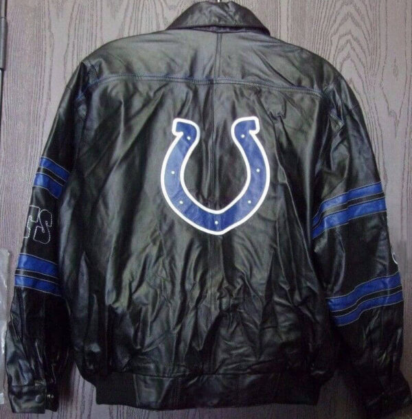 Black Blue NFL Indianapolis Colts Leather Jacket