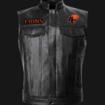 CFL Team BC Lions Black Leather Vest