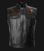 CFL Team BC Lions Black Leather Vest