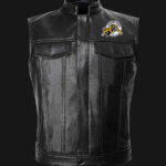 CFL Team Hamilton Tiger-Cats Black Leather Vest