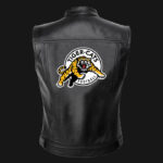 CFL Team Hamilton Tiger-Cats Black Leather Vest