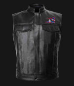 CFL Team Montreal Alouettes Black Leather Vest