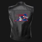 CFL Team Montreal Alouettes Black Leather Vest