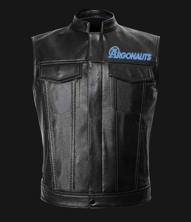 CFL Team Toronto Argonauts Black Leather Vest (1) CFL Team Toronto Argonauts Black Leather Vest