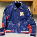 G-III NFL NY Giants Blue And Red Leather Jacket