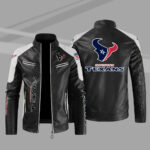 Houston Texans Black Color Block Leather Jacket