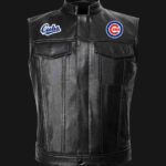 MLB Team Black Chicago Cubs Leather Vest