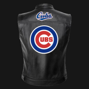 MLB Team Black Chicago Cubs Leather Vest