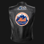 MLB Team Black New York Mets Leather Vest