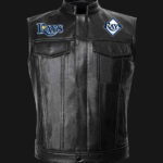 MLB Team Black Tampa Bay Rays Leather Vest