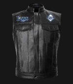 MLB Team Black Tampa Bay Rays Leather Vest